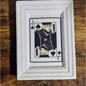 Jack of Spades Playing Card Rectangular Shaped Ceramic Appetizer Plate